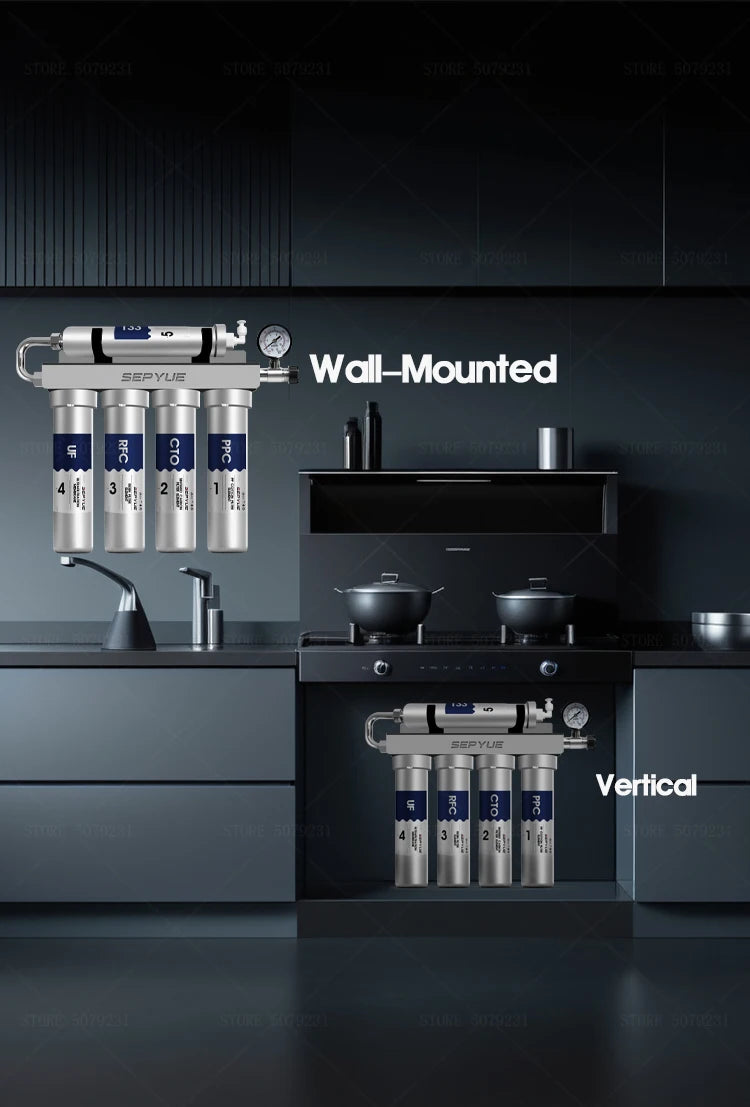 Kitchen Ultrafiltration Water Purifier Household Direct Drinking Water Purifier TapWater Purifier Five-Stage Water Filter System.