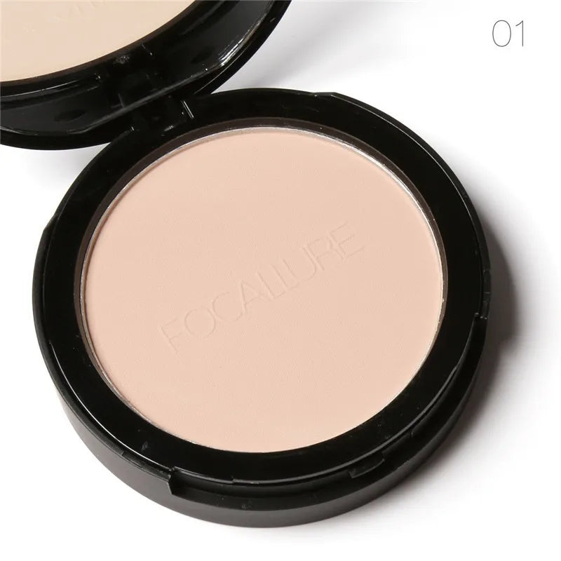 FOCALLURE 3 Colors Make Up Face Powder Brighten Oil-control Nude Makeup Pressed Powder Foundation Makeup Base Cosmetics.