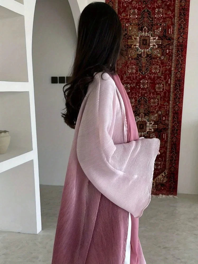 Elegante Abaya für muslimische Frauen, ausgestellte Ärmel, plissierte Abayas, islamische Kaftane, Jilbabs, Maxikleider, ethnische Kleidung aus dem Nahen Osten.