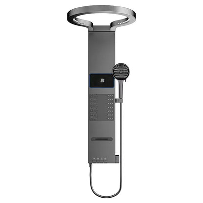 Multi Functional LED Shower Screen Wall Mounted Waterfall Shower Head Set Bathroom Digital Atmosphere Light Shower Set Screen