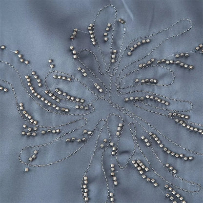 Summer New Product Women's Style Flip Collar with Beaded Embroidered Shirt, High Waist Straight Leg Pants Set.