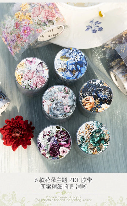 50mm*2m PET Natural Plant Flowers tape Sticker Decorative collage Adhesive Diy Scrapbooking hand made Masking tape.