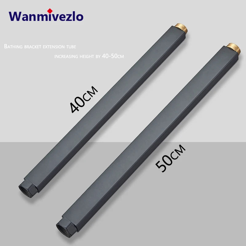 Wanmivezlo Black/Chrome Brass Shower Faucet Bathroom Shower Mixer Crane Rotatable Long Spout Rain Shower Set Shower Spray Shower