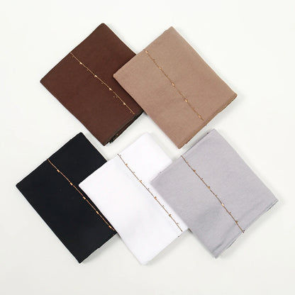Rhinestone Modal Cotton Jersey Hijab Scarf For Women Stretch Shawl Plain Muslim Headband Fashion Solid Color Long Muffler.