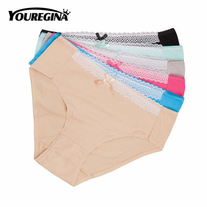 Women Panties Cotton Plus Size High Waist Print Panties Women's Floral Lingerie Briefs Ladies Under Wear 6 pcs/set.