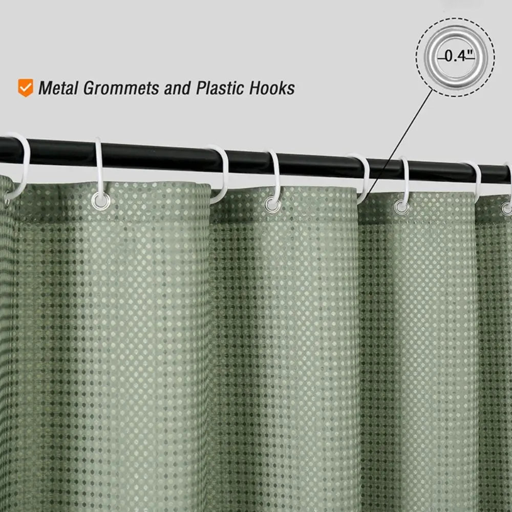 Wasserdichter, schlichter Waffel-Duschvorhang, schimmelresistent, einfarbig, Schattierungsvorhang, Polyester mit Haken, Badezimmer-Trennvorhang