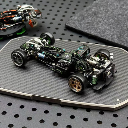 LSD Plaid RC Mini Car 1/24 RC Drift Mosquito Car  Frame KIT Lightweight Electric Remote Control Drift Model Toy Holiday Gift.