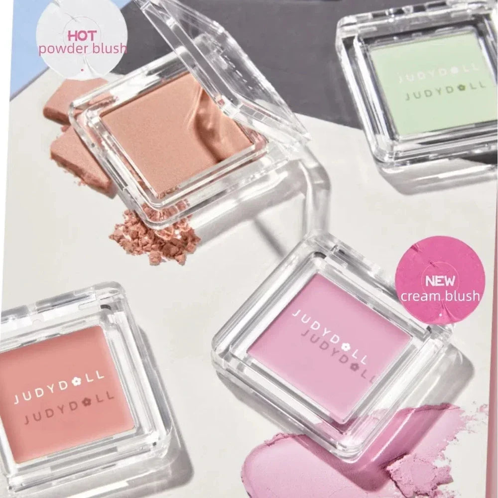 Judydoll Monochrome Blush Portable Silky Cream Multipurpose Blusher Eyeshadow Nude Natural Brighten Skin Tone Makeup Cosmetics.