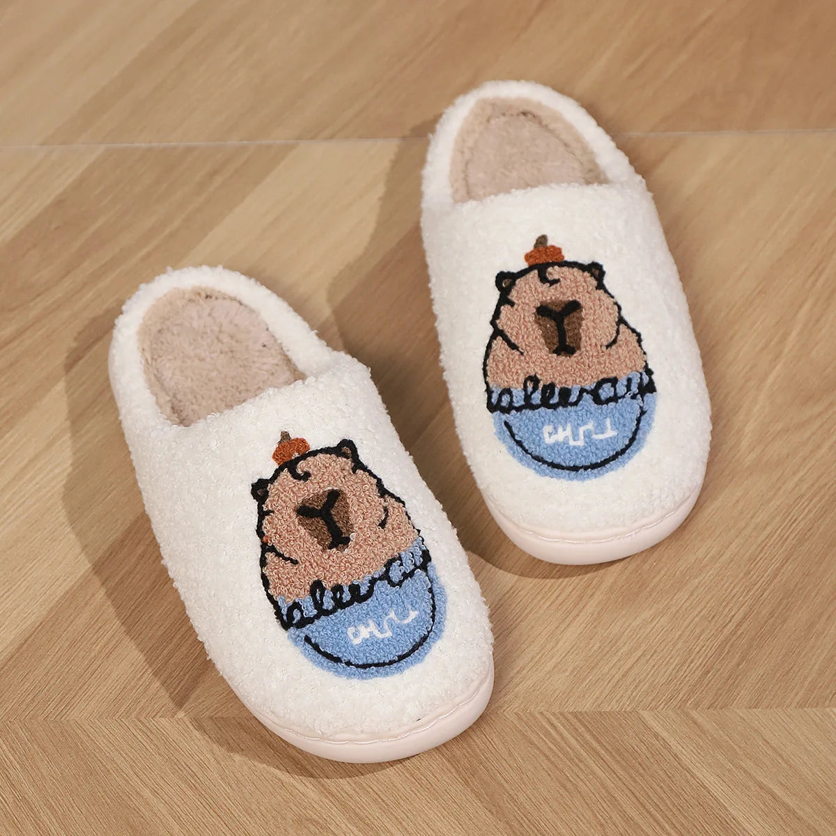 Smile PoP Cute Women Slippers Indoor Fuzzy Women House Slippers Classic Cartoon Casual Home Shoes Warm Bedroom  Animals Shoes