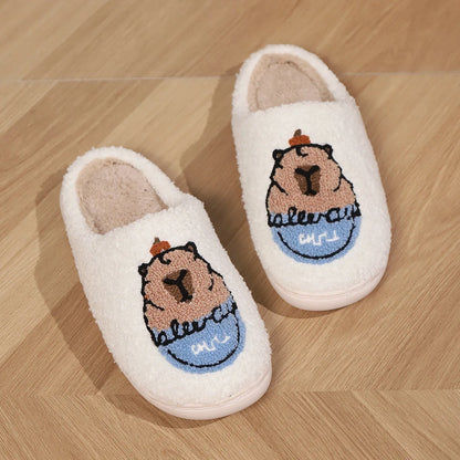 Smile PoP Cute Women Slippers Indoor Fuzzy Women House Slippers Classic Cartoon Casual Home Shoes Warm Bedroom  Animals Shoes