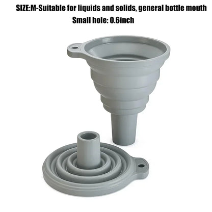 Kitchen Silicone Funnel  Foldable Funnel for Filling Water Bottle With Liquid Transfer Portable Oil Pot Funnel Kitchen Gadgets