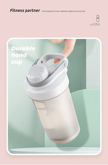 Shake Cup Sports Fitness Water Bottle Milkshake Cup Sports Plastic Water Cup Creative Plastic Drinking Cup Protein Powder Cup.