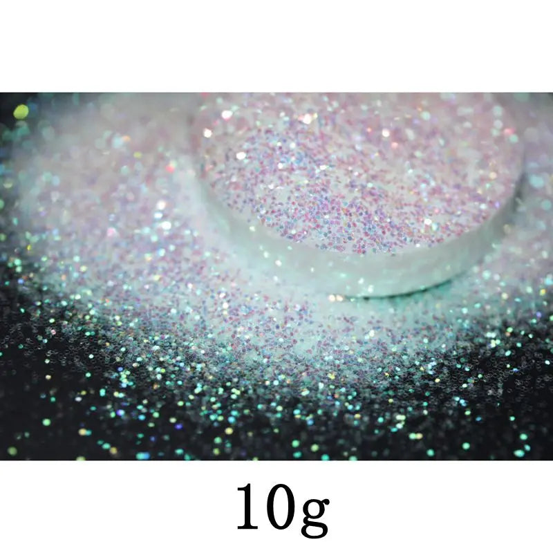 Ultra Fine Colorful Spark - Solvent Resistant White Iridescent Glitter -  - 015 Size, 0.5 mm