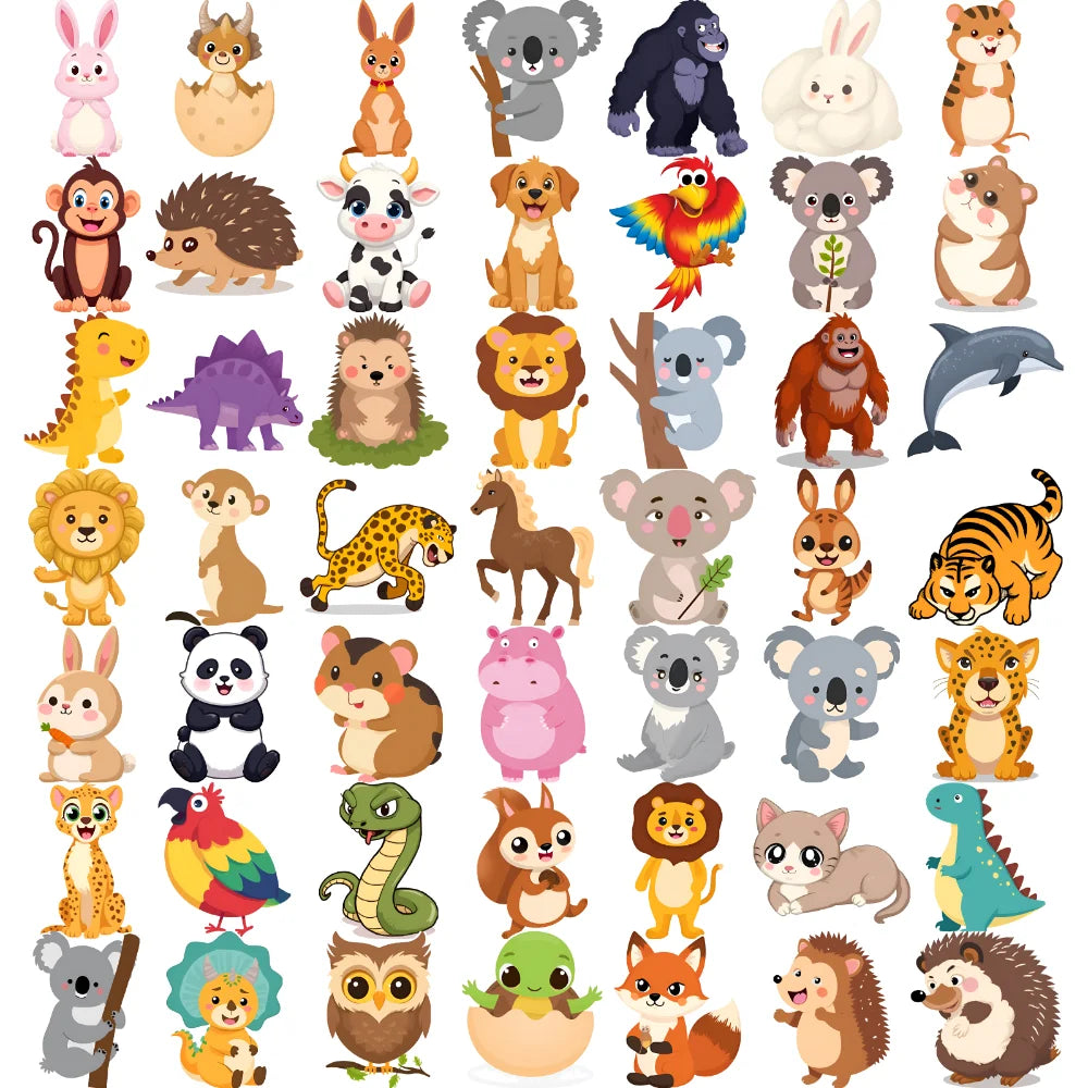 54 stücke Temporäre Tattoo Fictional Tier Darstellungen Cartoon Cartoon Tiere Wildlife Icons Temporäre Tattoo Aufkleber Für Arme.