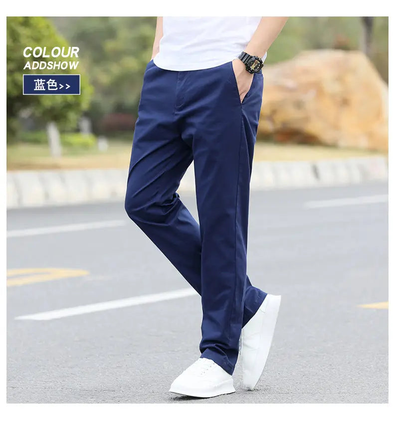 Men's High-Quality Chinos -Cotton Casual Trousers - Breathable Straight Pants (Sizes w28-w40).