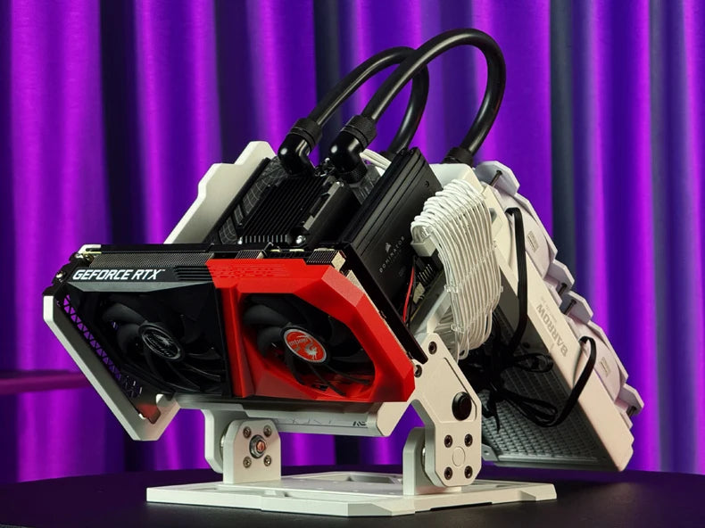 Barrowch ITX Open Frame Aluminum Alloy Water-cooling Computer Case DIY Adjustable Angle PFT-01.