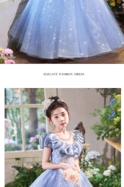 Elegangt Mädchen Abendkleid Luxus Prinzessin Kleid Geburtstag Party Pageant Outfit Kinder Klavier Rezitieren Leistung Formelle Kleidung.