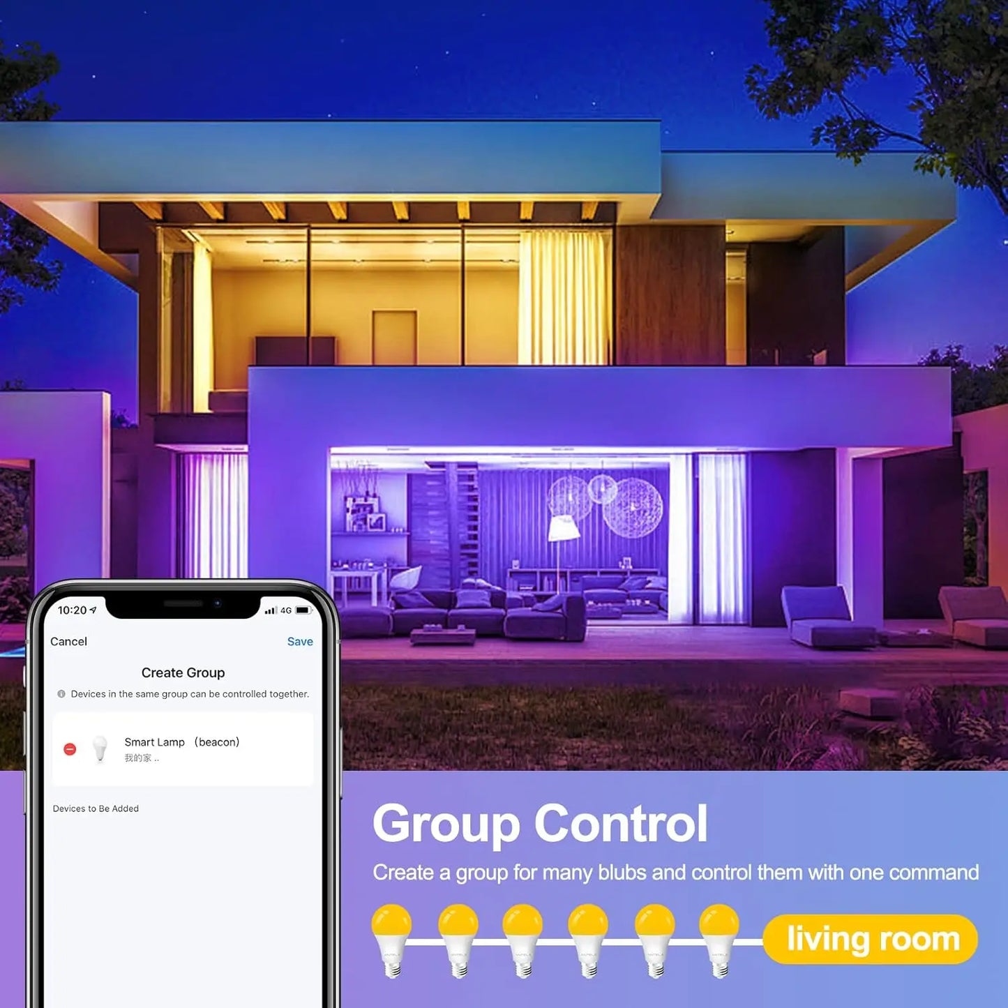 LED-Glühbirne E27 Bluetooth 9W 806LM Smart LED dimmbare Glühbirne, warmweiß (2700K) kaltweißes (6500K) Licht, 2St.