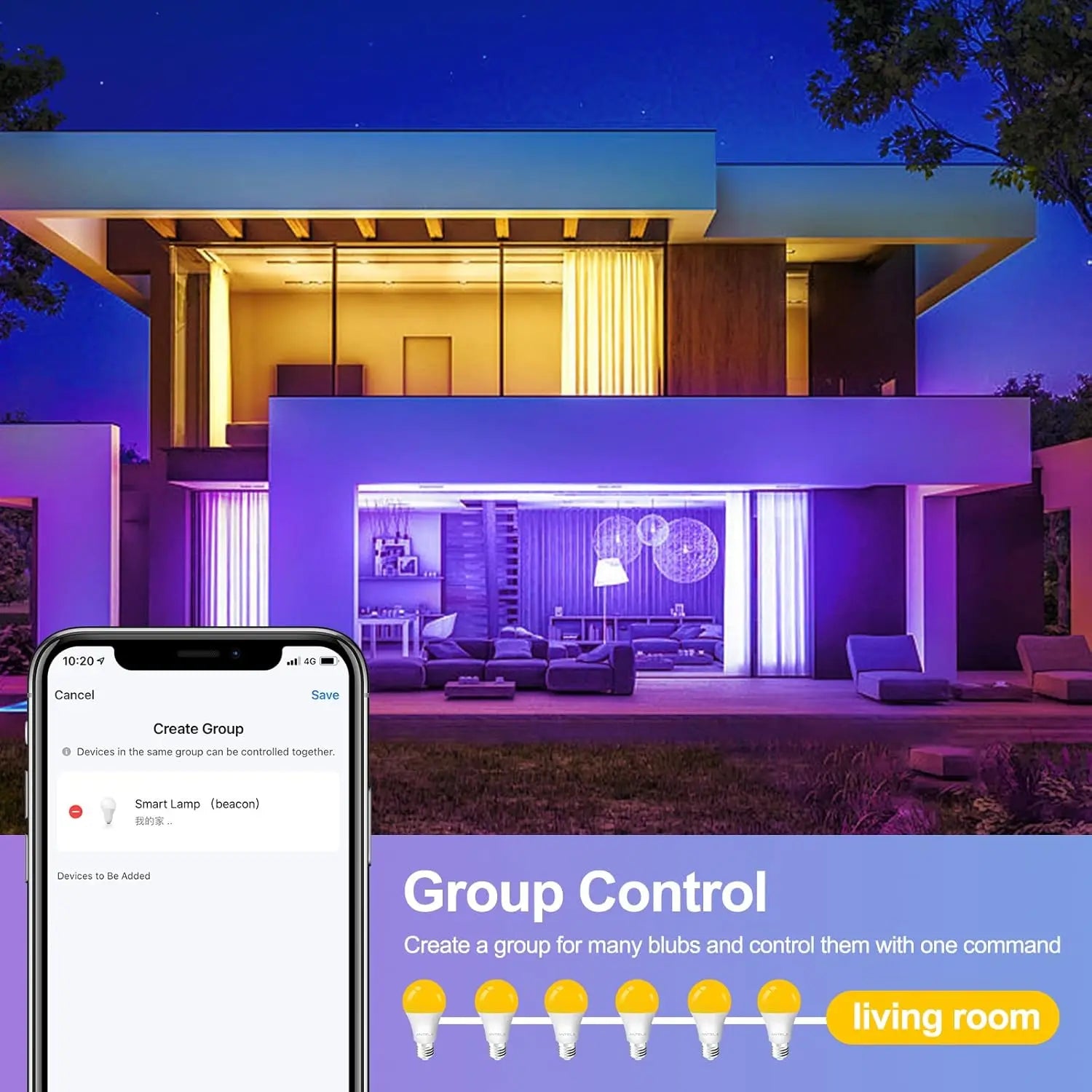 LED-Glühbirne E27 Bluetooth 9W 806LM Smart LED dimmbare Glühbirne, warmweiß (2700K) kaltweißes (6500K) Licht, 2St.