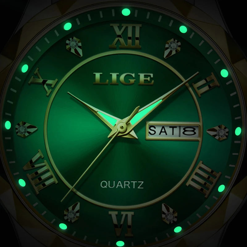 LIGE 2025 brand luxury women's watches waterproof luminous date day Ladies Watch stainless steel quartz watches for women reloj.
