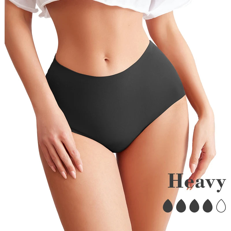 Hot Sale Mid-Rise Seamless Menstrual Period Panties 4 Layers Absorbent Leak Proof Culotte Lengthened Menstrual Panties.