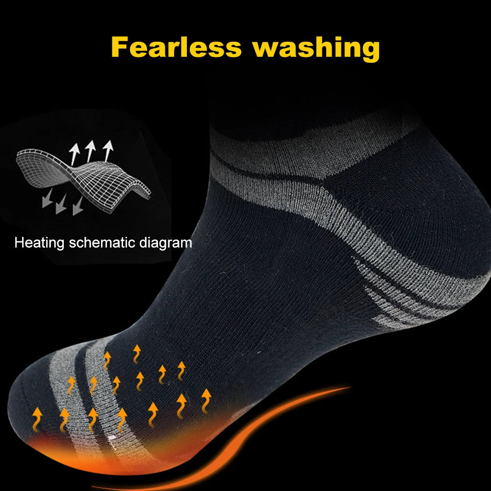 Unisex Thermal Insulated Socks Washable Electric Thermal Socks Elastic Thickened for Outdoor Sports Skiing.