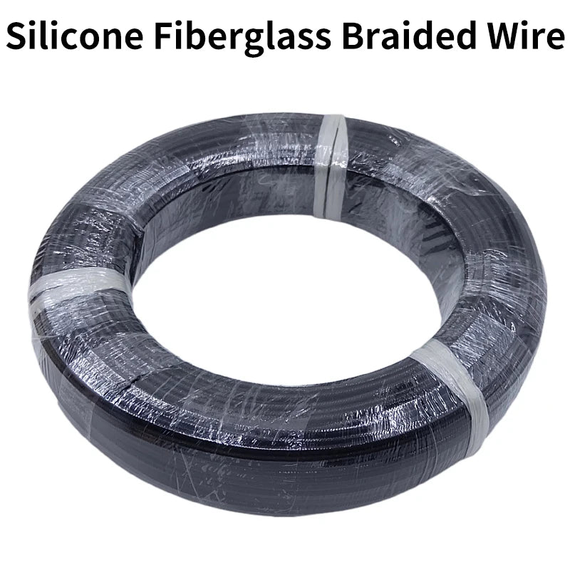 2M/5M High Temperature Resistant Silicone Wire 300°C Soft Copper Cable Fiberglass Braided Insulated Warm Floor Heat Element Line.