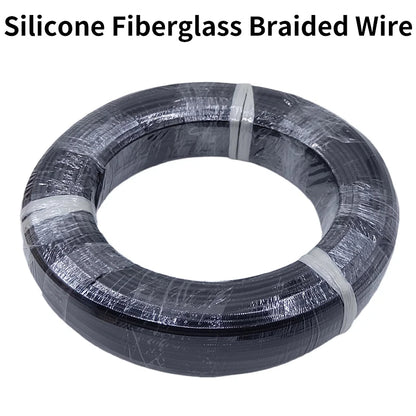 2M/5M High Temperature Resistant Silicone Wire 300°C Soft Copper Cable Fiberglass Braided Insulated Warm Floor Heat Element Line.