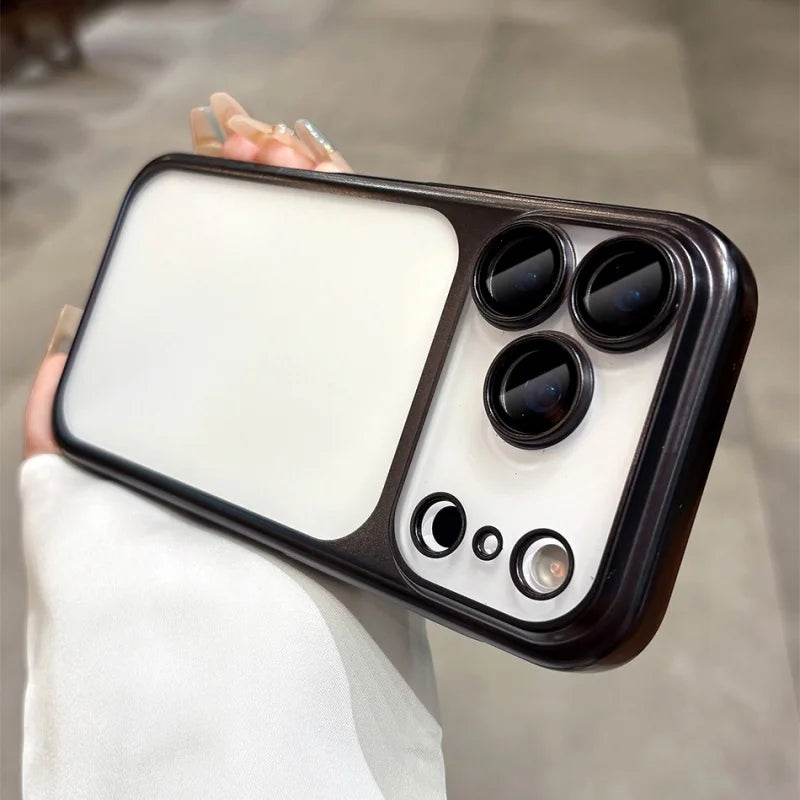 Plating Frosted Translucent Thin Phone Case For iPhone 17 Pro Max 17 Pro 17 Air 17 Series Official Cosmic Orange Bumper Cover.