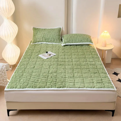 Winter Taft Velvet Mattress Topper Pad Fleece Bedspread Fold Non-slip Thin Tatami Mat Student Dormitory Bed Sheet Mattress Cover