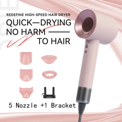 Negative ion hair dryer with high speed and no blades High power silent and quick drying Portable, suitable for home and travel.