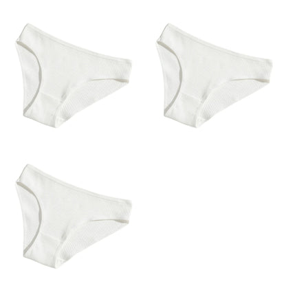 3Pcs/Set Cotton Panties Women Low Waist Underwear Seamless Briefs Solid Color Sports Breathable Underpants Female Lingerie
