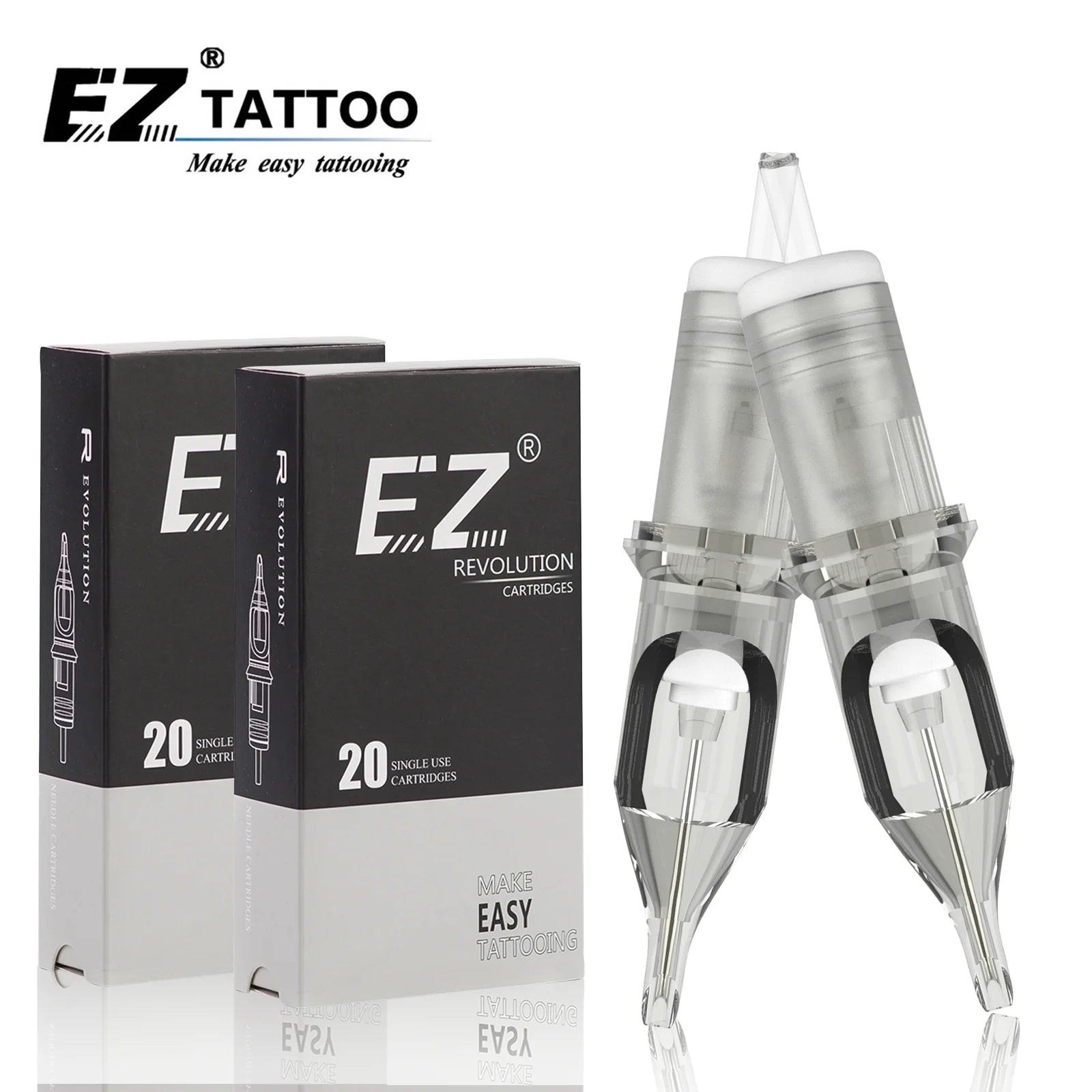 EZ Tattoo Needles Revolution Cartridge Round Liner #10 (0.30mm needle)  RC1003RL RC1005RLRC1007RL RC1009RL RC1014RL 20 pcs /lot.