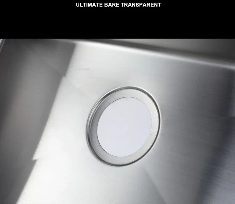 Hidden Stainless Steel Kitchen Sinks Modern Kitchen Accessories with Cover Kitchen Sink Dish Drainer Light Luxury Single Tank L