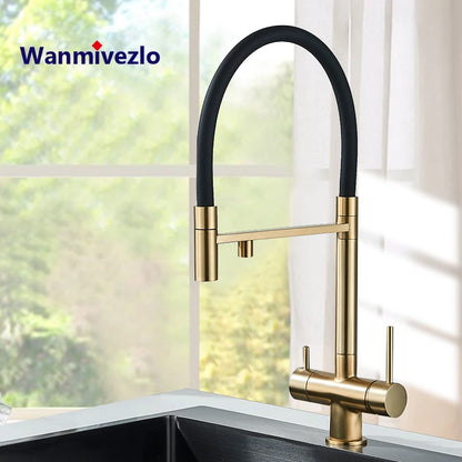 Wanmivezlo Kitchen Water Filter Faucet Dual Spout Pure Drinking Water Mixer Tap Rotation Water Purification Taps