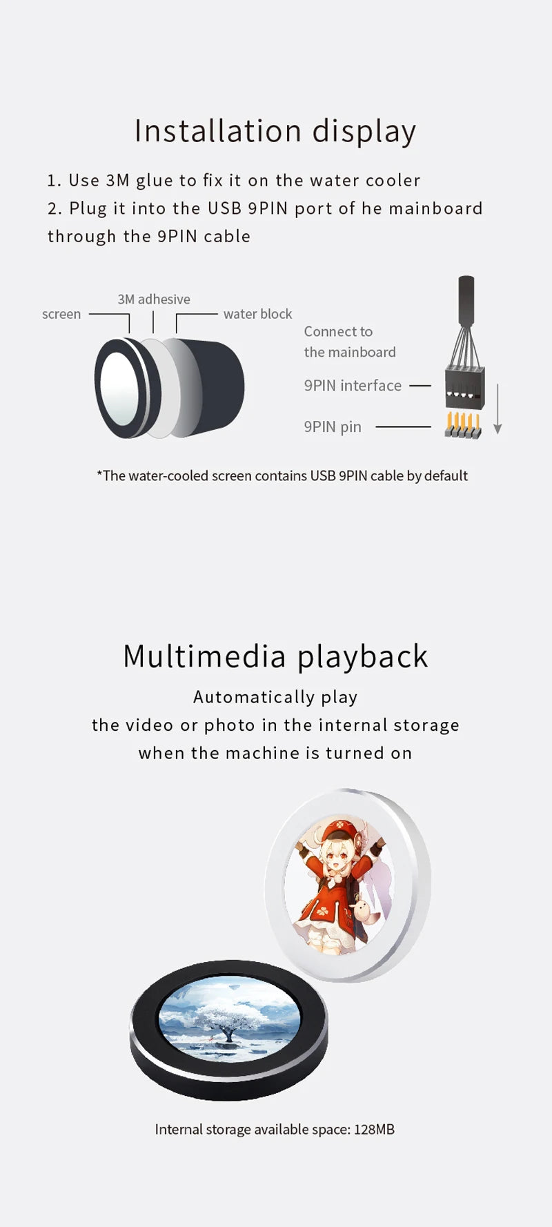 3.5 / 5 Inch IPS Type-C Secondary Screen Mini Computer USB Display CPU GPU RAM HDD Monitor with Holder Metal Case No Use AIDA64