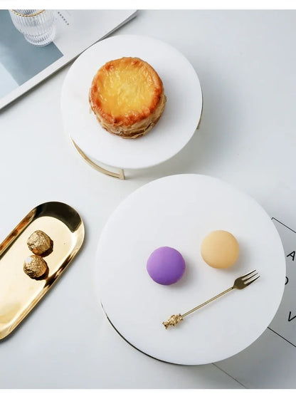 Nordic Marble Cake Dessert Tray Decoration Modern Simple Home Makeup Tools Jewelry Storage Plate Fruit Snack Chocolate Display.
