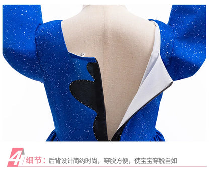 Baby Disney Film Stich Rolle Spielen Kostüm Sets Cartoon Niedliche Prinzessin Kleid Bühne Leistung Halloween Karneval Kinder Kleid.