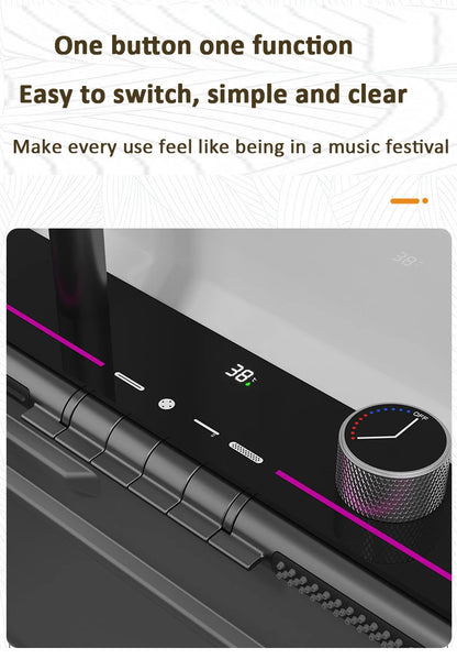 Blue Whale Dragon Rain Digital Display Large Single Sink Faucet with Integrated Multifunctional Atmosphere Light