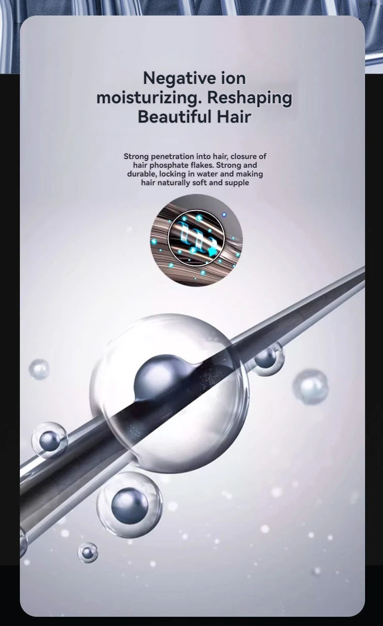 Wireless charging hair dryer for household use, high-speed negative ion hair dryer, high-power bladeless hair care, quick drying.