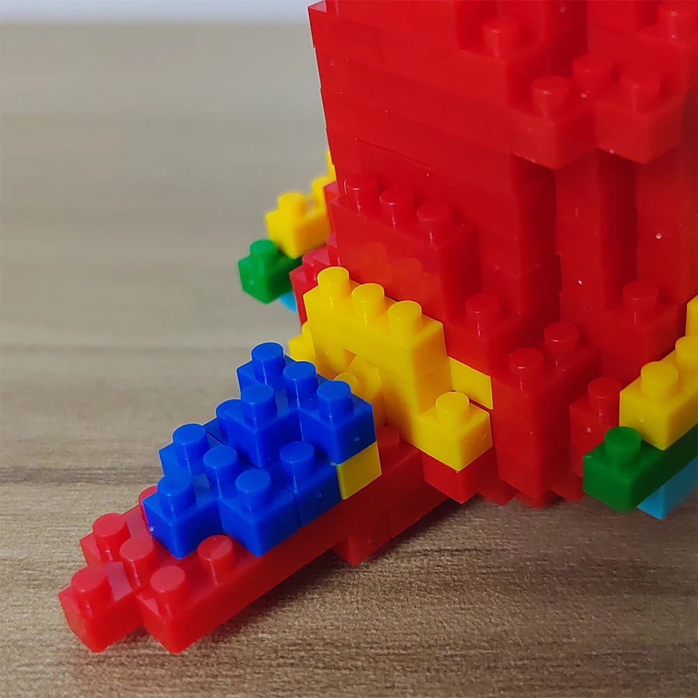 KNEW BUILT Colorful Parrot Micro Mini Building Blocks Assembly Toys 3D Model Bricks for Birds Funs Hands-on Ability Gift.