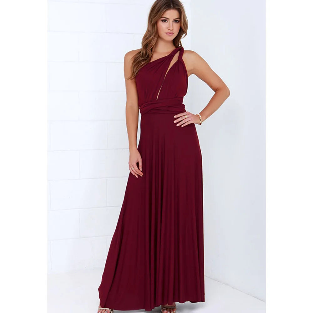 Sexy Frauen Multi way Wrap Cabrio Boho Maxi Club rotes Kleid Verband langes Kleid Party Brautjungfern Unendlichkeit Robe Longue Femme.