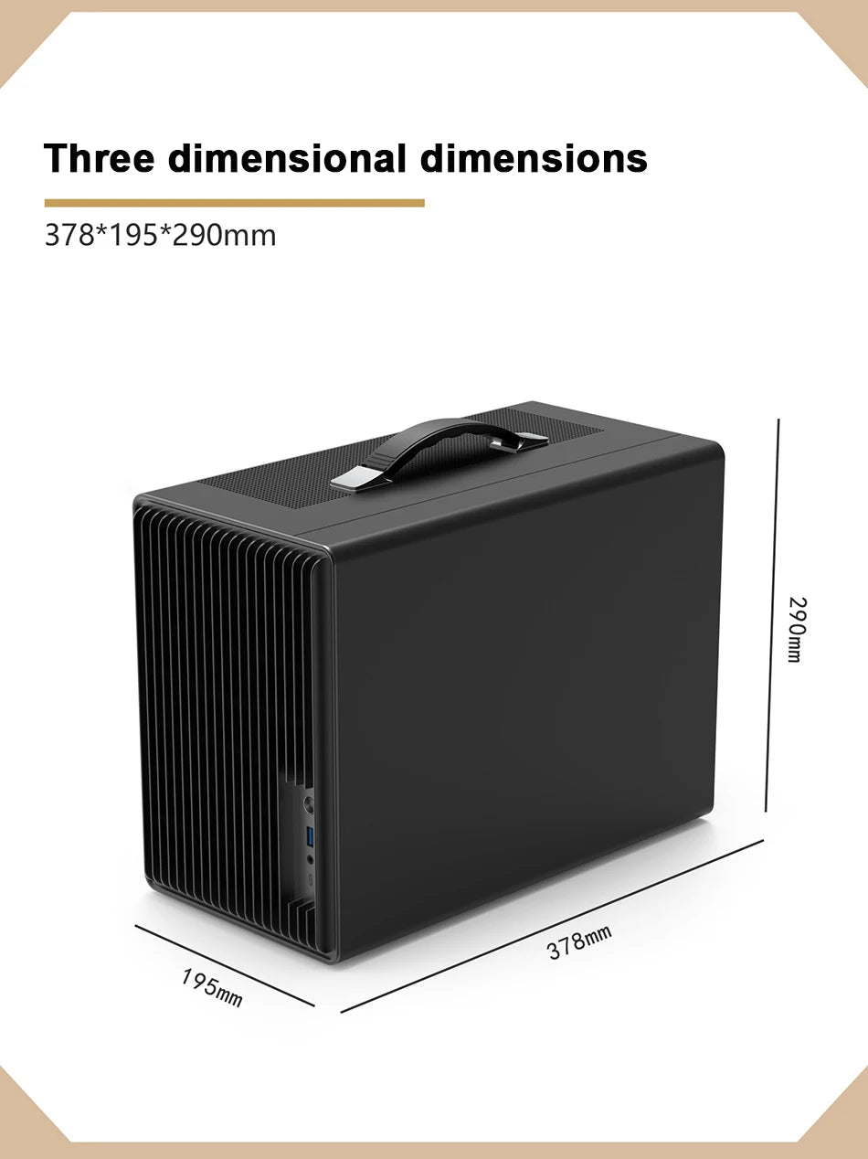 Power Train P40 MATX Mesh Case Handheld DIY Mini Compact ITX Type-c Desktop Game Computer Chassis Supports 350mm Graphics Card.