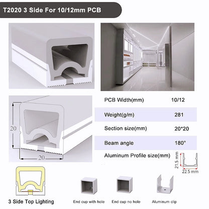 IP67 Waterproof Flexible LED Neon Silicone Light Tube for WS2812B WS2811 5050 RGB 5mm 8mm 10mm 12mm PCB Light Strip.