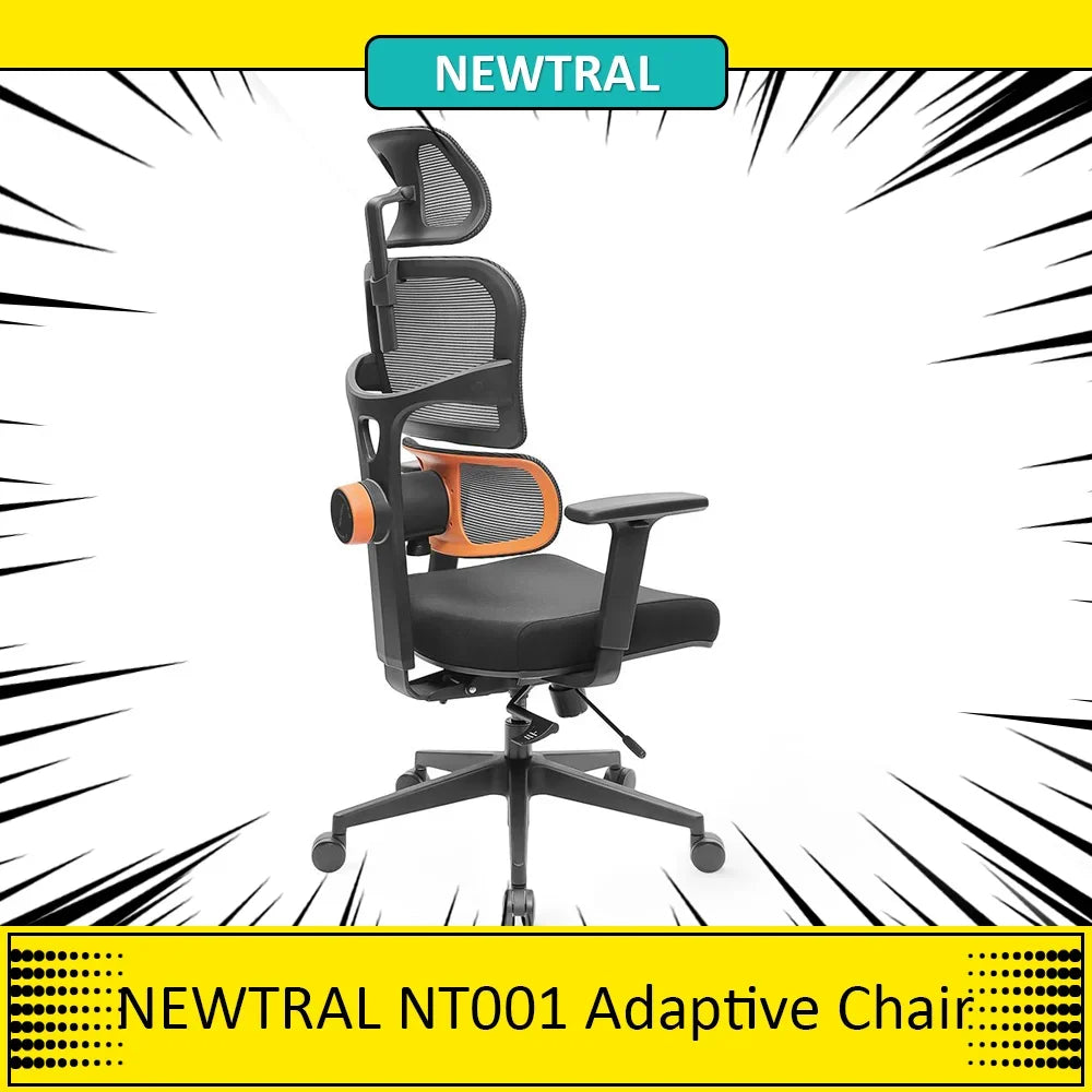 NEWTRAL Chair Standard NT001 Adaptive Unterrückenstütze Ergonomischer Stuhl, verstellbare Armlehnen-Kopfstütze, Nylonbasis Hohe Qualität