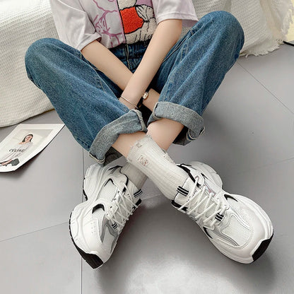 New Spring Autumn Women's Jogging Sneakers Fashion Casual White Breathable Tennis Low Top Vulcanized Shoes Outdoor Trainers.