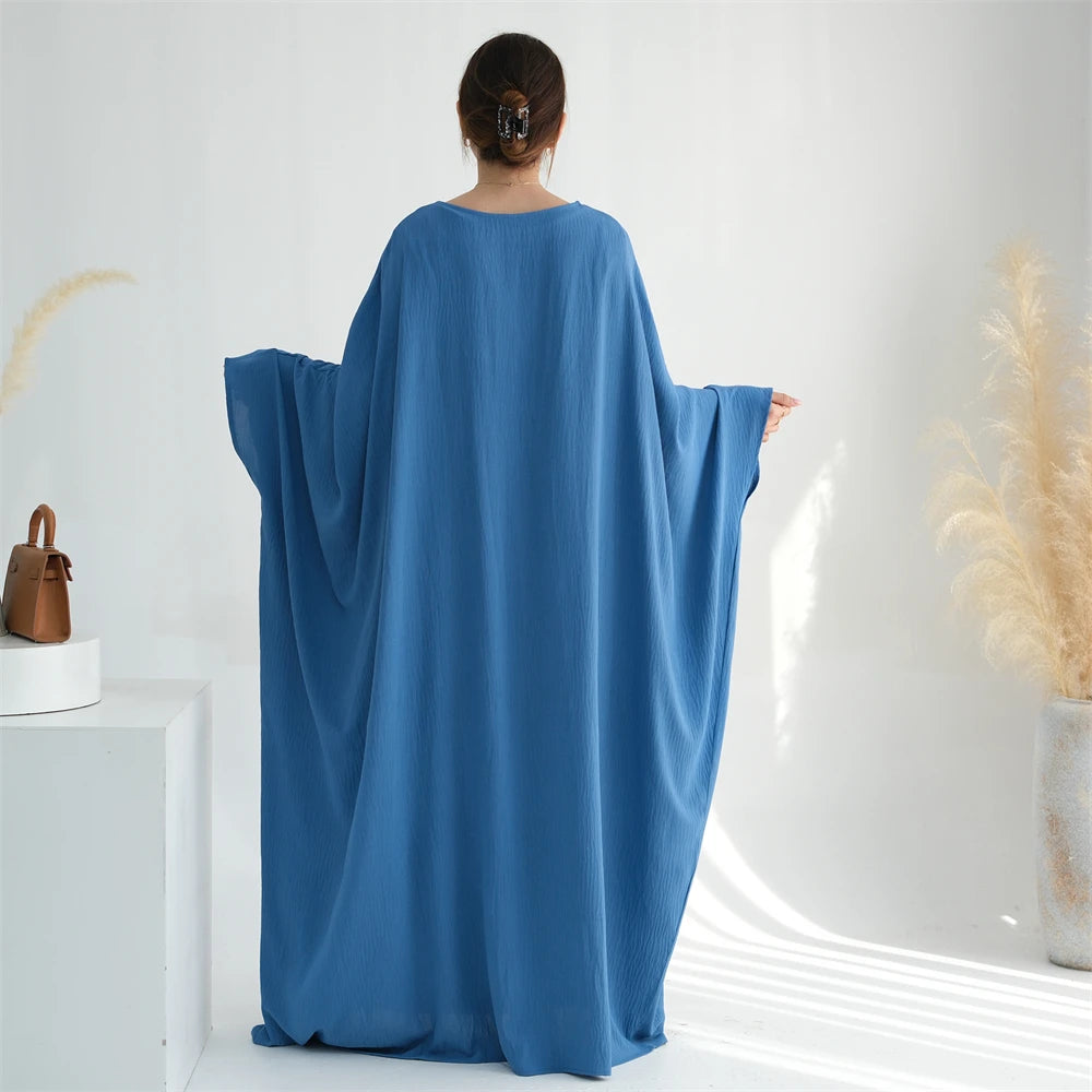 Ramadan Eid Cotton Linen Abaya Turkey Islam Muslim Maxi Dress Prayer Clothes Women Kaftan Kebaya Caftan Robe Femme Musulmane