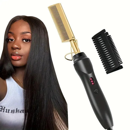Straight hair comb, bangs, dry and wet dual-use comb, straight hair curling iron, household roll straight electric comb.
