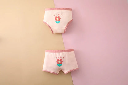 3Pcs/lot Kids Panties 7 Collections Chirdren's Underwear Lovely Girls Briefs Floral Grid Cute Pants Baby Dots Cotton Underpants.