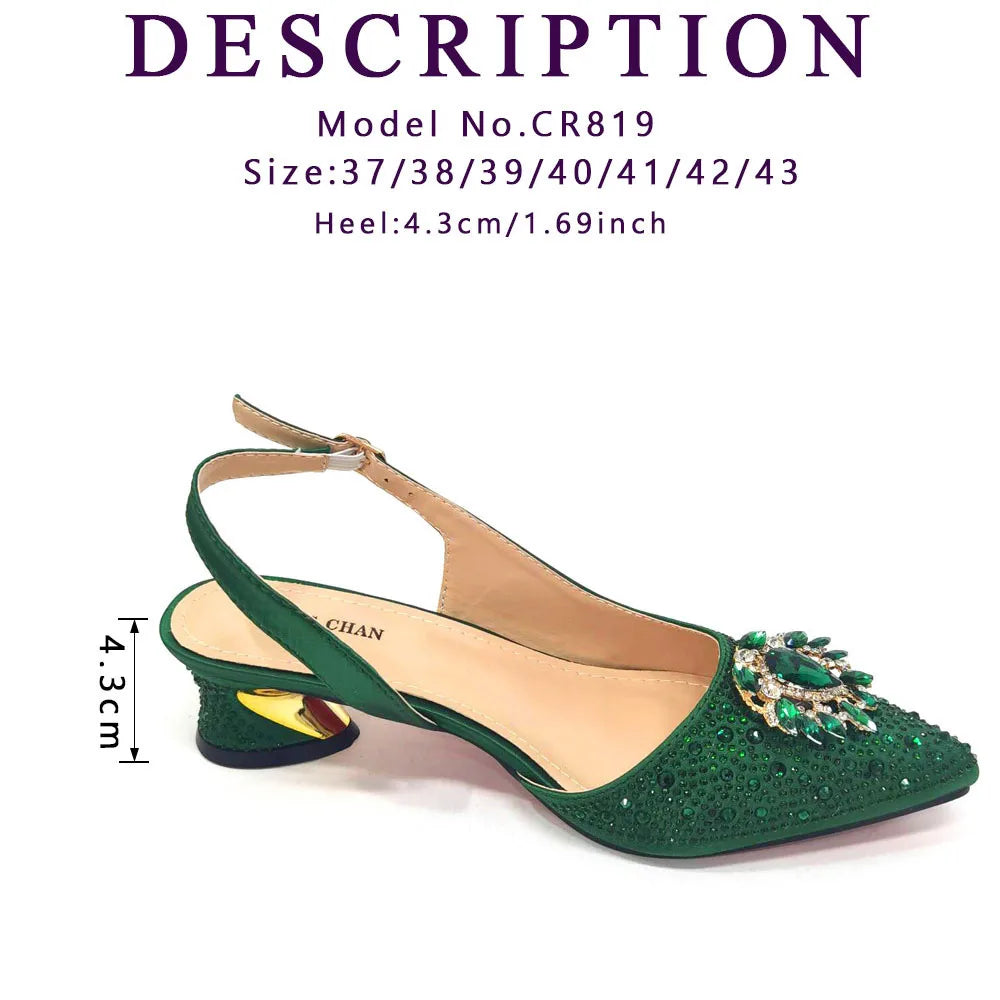 Sandals Woman Summer 2024 Hot Selling Design Pointed Toe Thin Heels Mature Ladies Shoes Matching Bag Set in Red Color